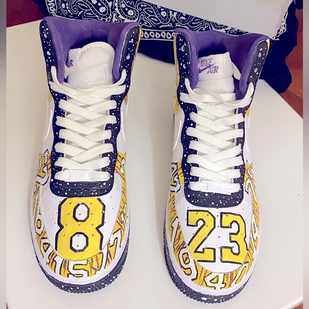 Air Force 1 of 1 Lakers Retirement Customs 7Y